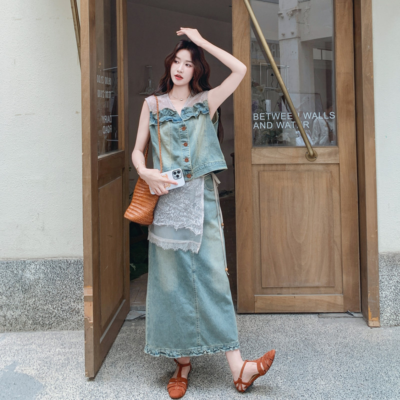 现货时尚套装两件套牛仔套装2C512-7078-P175-控258，女装套装/套裙，昱喆服饰