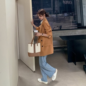 196现货 西装外套女 A161砖黄 P125 控178图片
