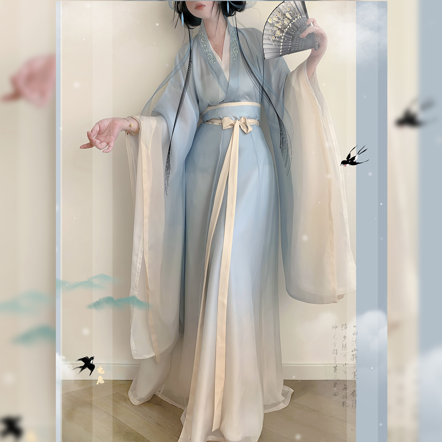 秀琼阁原创【青隐】新款南北朝魏晋风汉服绣花中国风八破裙春夏