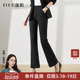女春季 喇叭裤 新款 西装 通勤商务休闲大码 逸阳黑色加厚微喇裤
