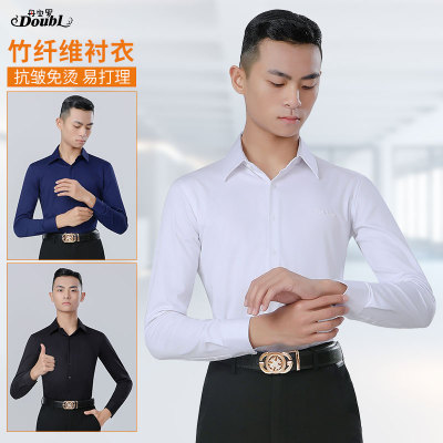 丹宝罗比赛训练服2025年新款男士摩登舞上衣高级品牌衬衫舞服