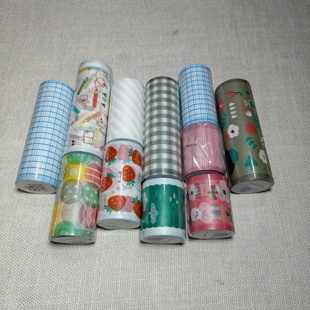 现货 MT 和纸胶带展会限定 格子方眼 草莓图案圆圈手账贴纸