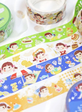 不二家牛奶妹PEKO限定 日本 world craft限量烫金贴纸包和纸胶带