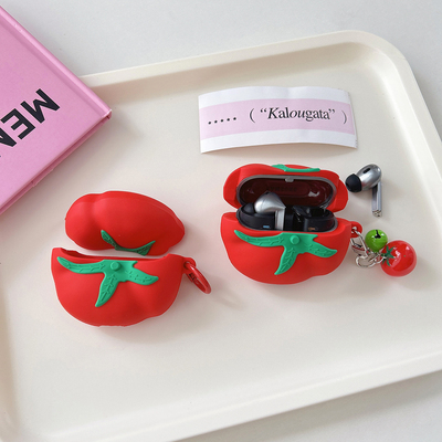 趣味可爱番茄西红柿适用三星GalaxyBuds3耳机壳galaxybuds3Pro保护套buds3小众可爱硅胶防摔软盒3Pro男女款潮