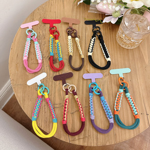 手机挂绳双头扣手工编织双向平结防丢手腕绳手提防盗夹片垫片短绳