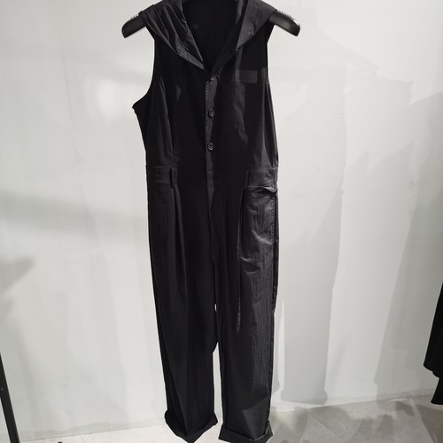 odbo欧宝女装黑色无袖连体裤