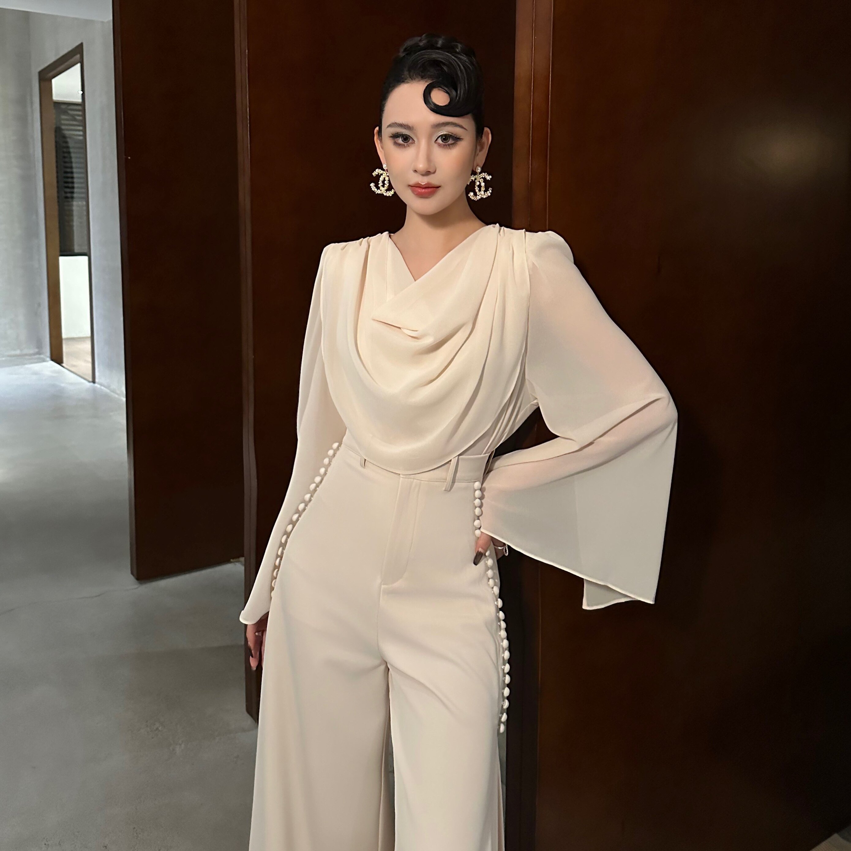 春夏新款气质御姐范高级感长袖衬衫女百搭雪纺衫休闲上衣