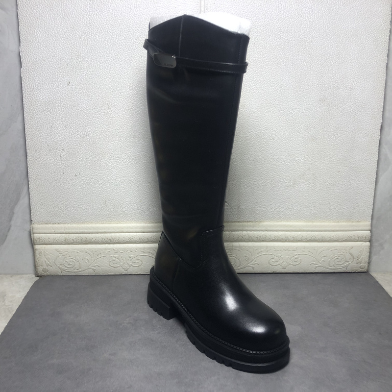 撤柜断码处理女鞋2025新款时尚舒适粗跟显瘦百搭高筒骑士靴工装靴