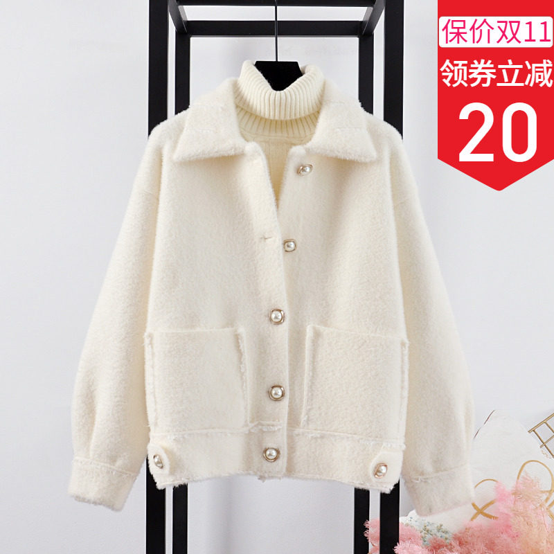水貂绒外套女短款韩版宽松2019冬天加厚仿貂毛衣毛衣开衫网红外套|ruв категории Женская одежда, свитер - от Buy2taobao.com для оказания профессиональной услуги покупки агента Taobao