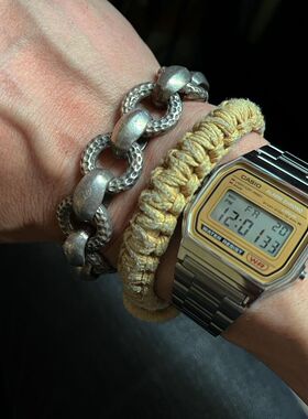 卡西欧Casio复古方块防水电子表中性A158W/A168W/F-91W甜茶同款