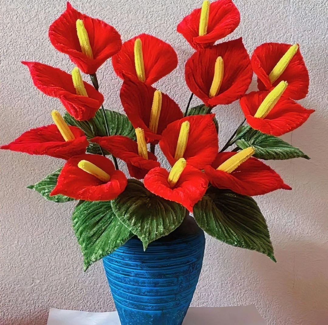 鸿运当头红掌材料包花束手工编织制作材料包创意diy加密七夕节