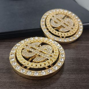 DIY时来运转美金手机背贴镶钻手机壳陀螺减压金币