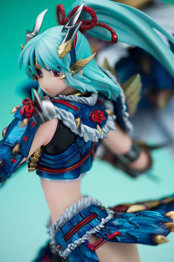 动漫GK怪物猎人手办 树脂白模 WF 1/6雷狼龙装女猎人 王锤 白模