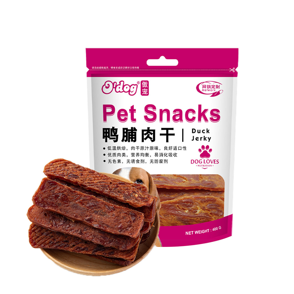 傲宠狗狗零食鸭肉干训练奖励金毛