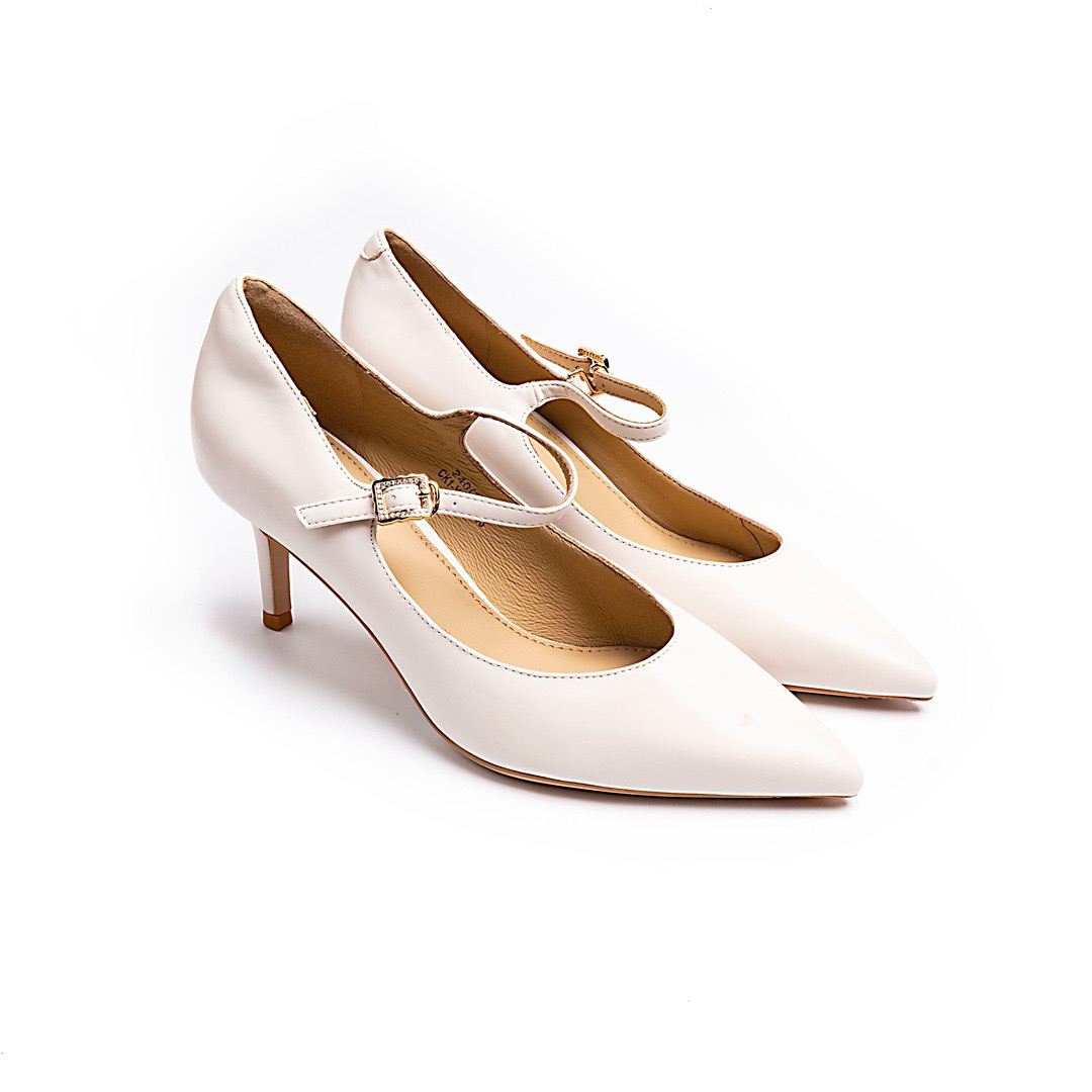 正品kree真皮女鞋2025新款尖头法式浅口单鞋气质复古高跟玛丽珍鞋