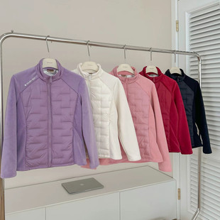 北极绒复合+羽绒服夹克短款立领显瘦保暖防风外套多色拉链夹克