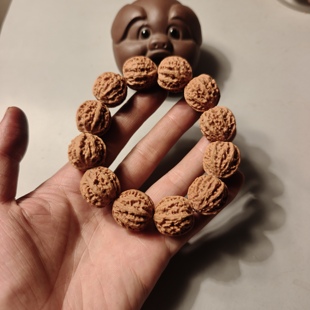 天然野生文玩小核桃小手串蚂蚁纹满天星京八棱精品小狮子头秋子