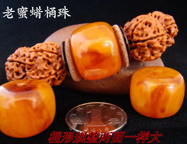 天然琥珀老蜜蜡桶珠车轮珠鼓珠饼子散珠圆珠顶珠配珠金刚隔珠
