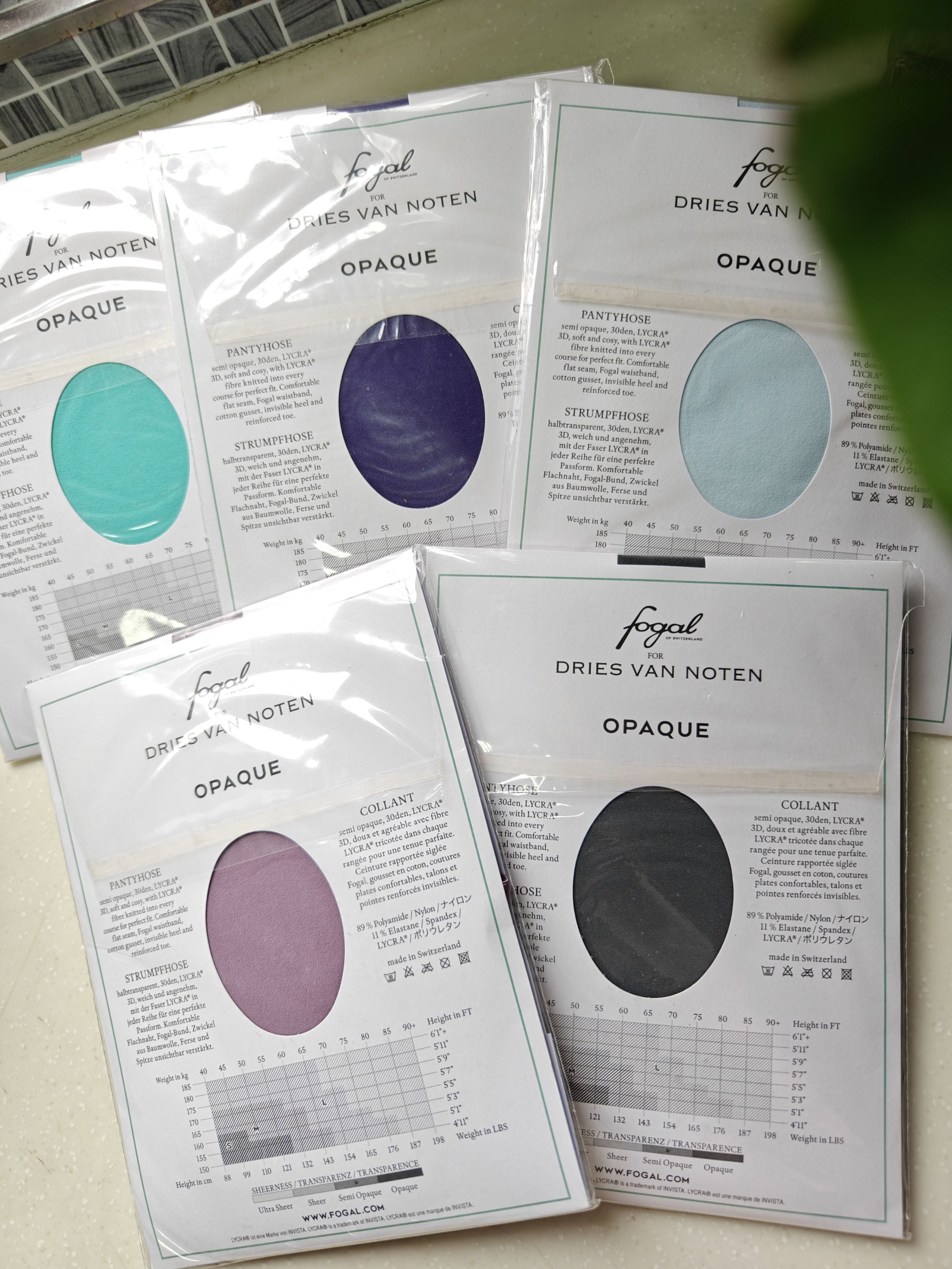 绝版限量瑞士Fogal 138 Opaque DVN联名款 30D天鹅绒半透明连裤袜