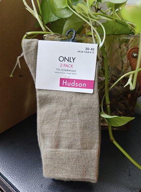 2双装德国kunert旗下Hudson 75%羊WOOL毛混纺短筒袜ONLY 2-PACK