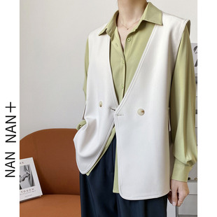 西服小外套开衫 韩版 休闲百搭无袖 马甲女春夏季 潮 挺括V领气质西装