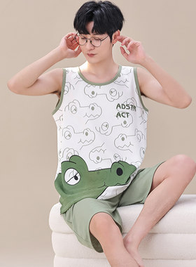 无袖背心短裤全棉家居服套装包邮