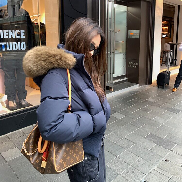 新款收腰版羽绒棉服女冬季短款小个子韩版棉服修身外套