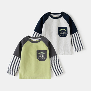 韩版 新品 男童打底衫 潮 上衣 20252025童装 儿童T恤宝宝长袖 秋款