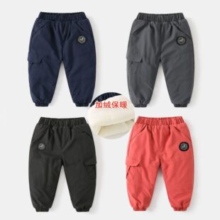 儿童棉裤批发2023冬款男童加厚裤子中大童超厚宝宝保暖裤加绒长裤