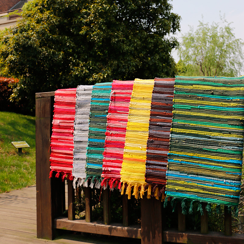 雅邦纯棉布条手工编织卫生间浴室