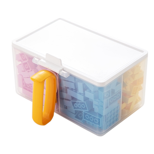 积木收纳盒玩具分格儿童大容量小颗粒桌面整理小物件透明箱子