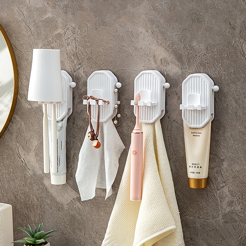 吸盘牙刷架免打孔收纳底座壁挂式