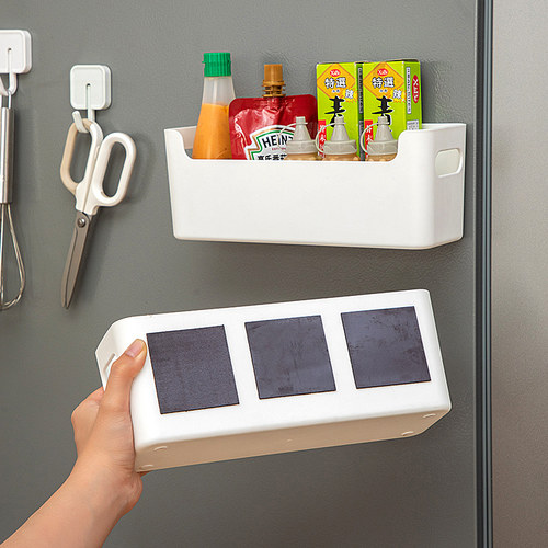冰箱置物架侧面壁挂厨房磁铁挂篮入户玄关门后保鲜袋膜磁吸收纳盒