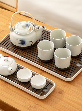 托盘家用放茶杯水杯杯子茶盘小型客厅日式长方形玻璃杯沥水置物架