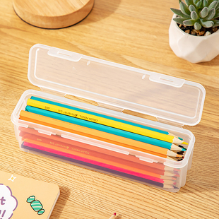 铅笔盒翻盖大容量便携简约塑料文具盒儿童小学生铅笔盒收纳盒 日式