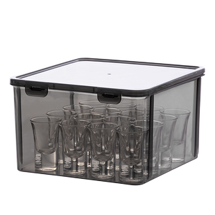 酒杯收纳盒白酒杯分酒器防尘酒具酒壶茶具茶杯小酒杯收纳箱