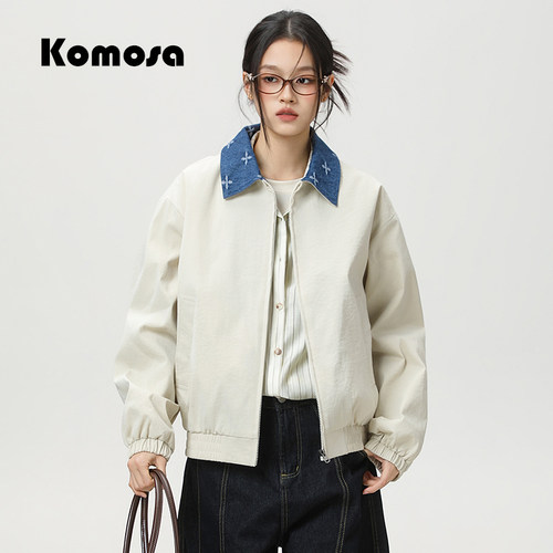 Komosa美式复古宽松情侣夹克