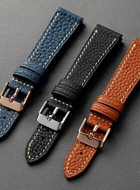 Raystray法国TOGO头层牛皮表带适配华为GT6 5 Fit34 18 20 22MM软
