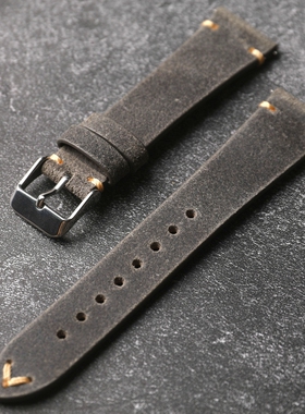 Raystray手工英国Charles CFS做旧真皮表带18 20 19MM柔软牛皮男