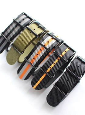 手工精织尼龙表带 18MM 20MM 22MM 24MM 北约NATO 男款速干表带