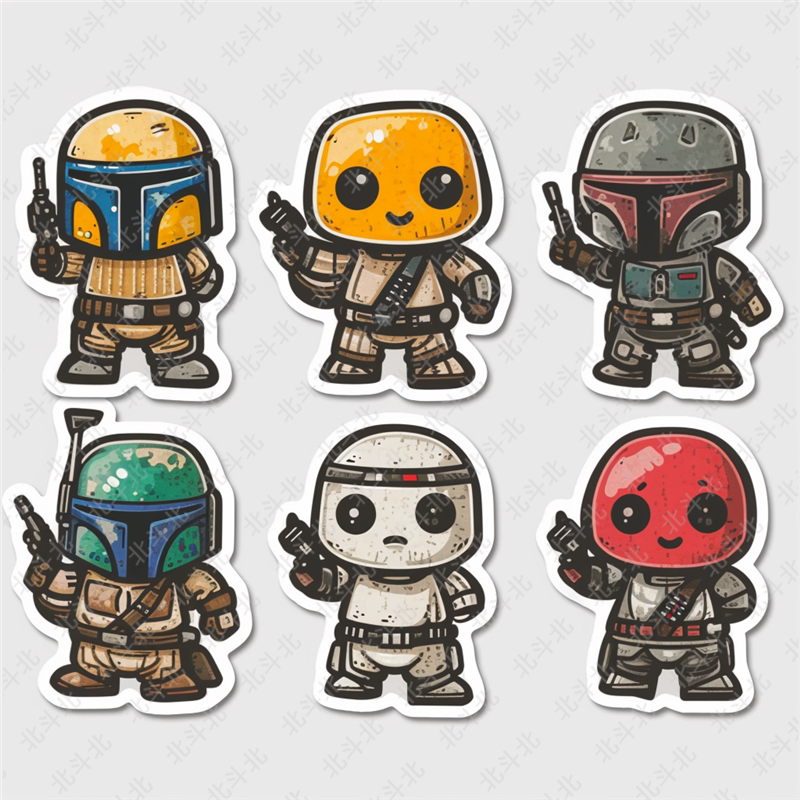 bdb-0471-卡通勇士贴纸原创帖纸可定制实物贴纸原创海报贴纸