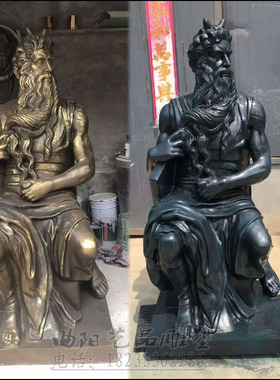 著名以色列人摩西雕塑犹太教创始者摩西雕像著述圣经摩西人物雕塑