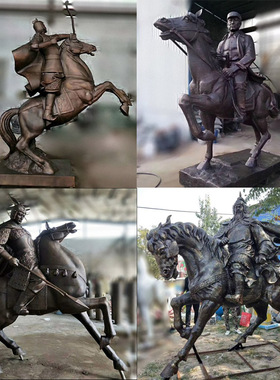 玻璃钢骑马武士雕像可定制
