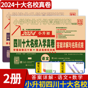 小升初模拟试卷小学毕业升学真题详解总复习重点名校招生真卷考进成外实外嘉祥历年试题 2024四川十大名校入学真卷语文数学2册