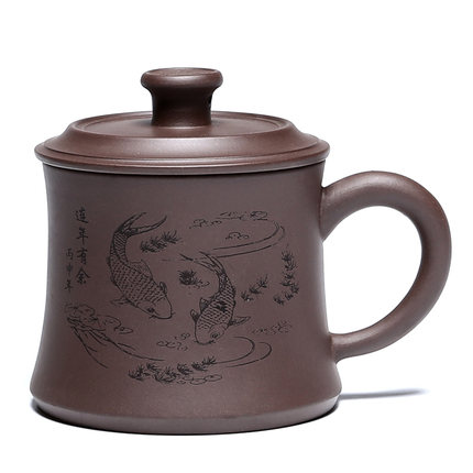 宜兴紫砂杯原矿泡茶水杯子纯全手工定制带盖茶具紫砂陶瓷盖杯茶杯