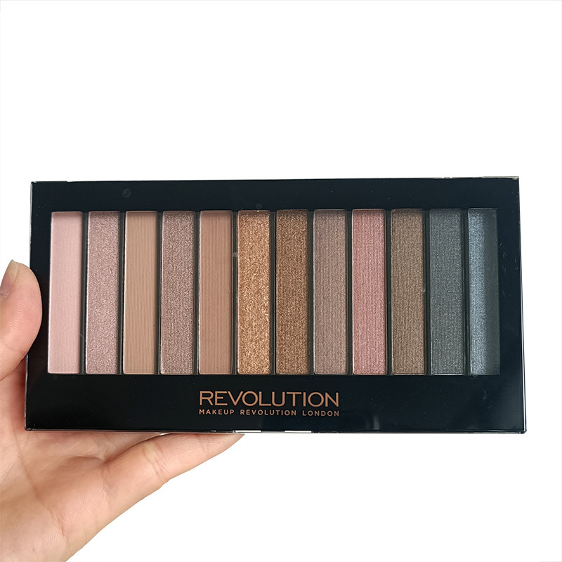 英国makeup revolution眼影经典桃花大地色珠光哑光粉质细腻新手
