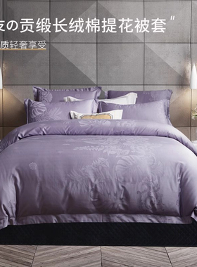 全棉A类贡缎长绒棉被套纯棉加大250x230x248单件152x215cm定做