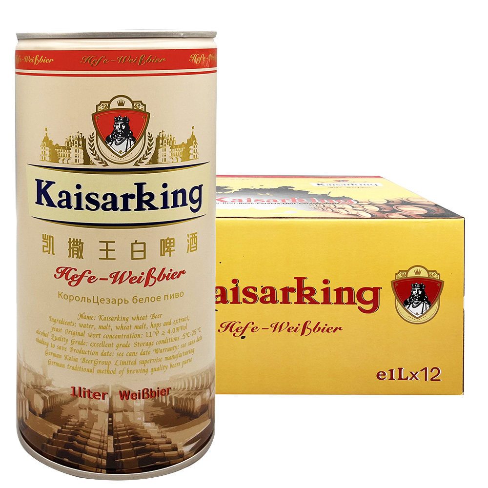 德国凯撒啤酒集团监制 国产凯撒王小麦白啤酒 1L*12罐 精酿白啤