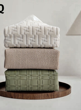 清雅绿2025新款高级感现代简约家用客厅轻奢茶几桌面纸巾收纳包