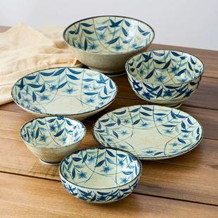 古伊烧日本进口餐具日式粗瓷牛肉面碗大汤碗海碗钵碗深盘饭碗盘